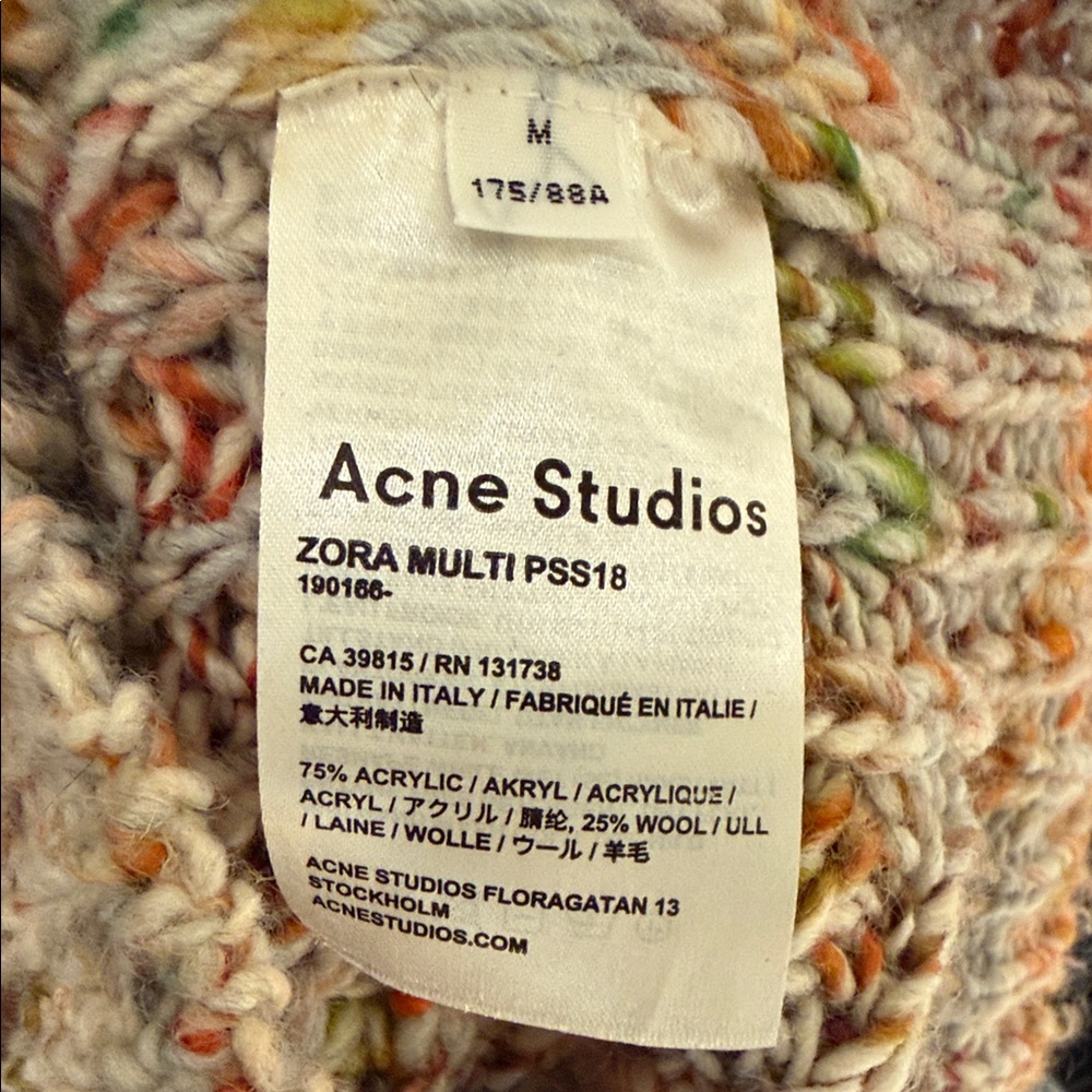 Acne Marled Knit Crew Neck Sweater with asymmetrical hem - Picture 4 of 8